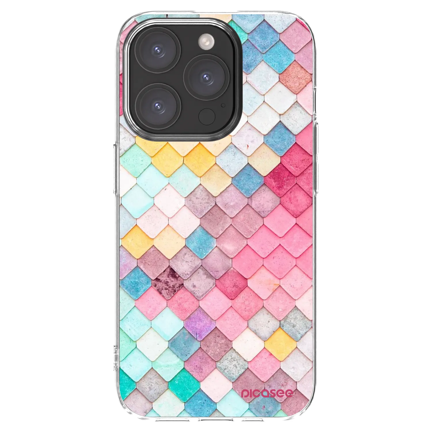 Picasee silikonski prozorni ovitek za Apple iPhone 15 Pro - Colorful roof