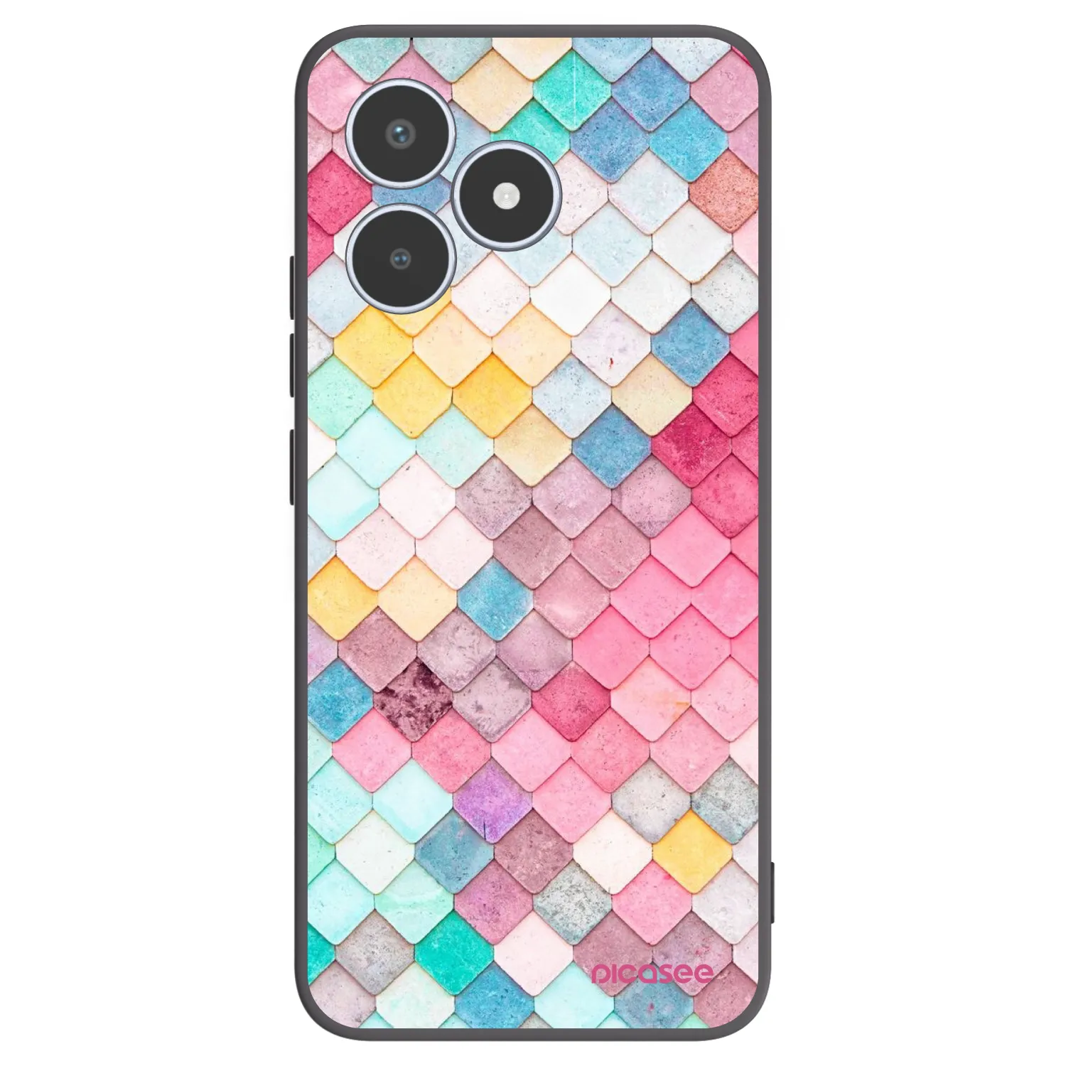 Picasee silikonski črni ovitek za Realme C53 - Colorful roof