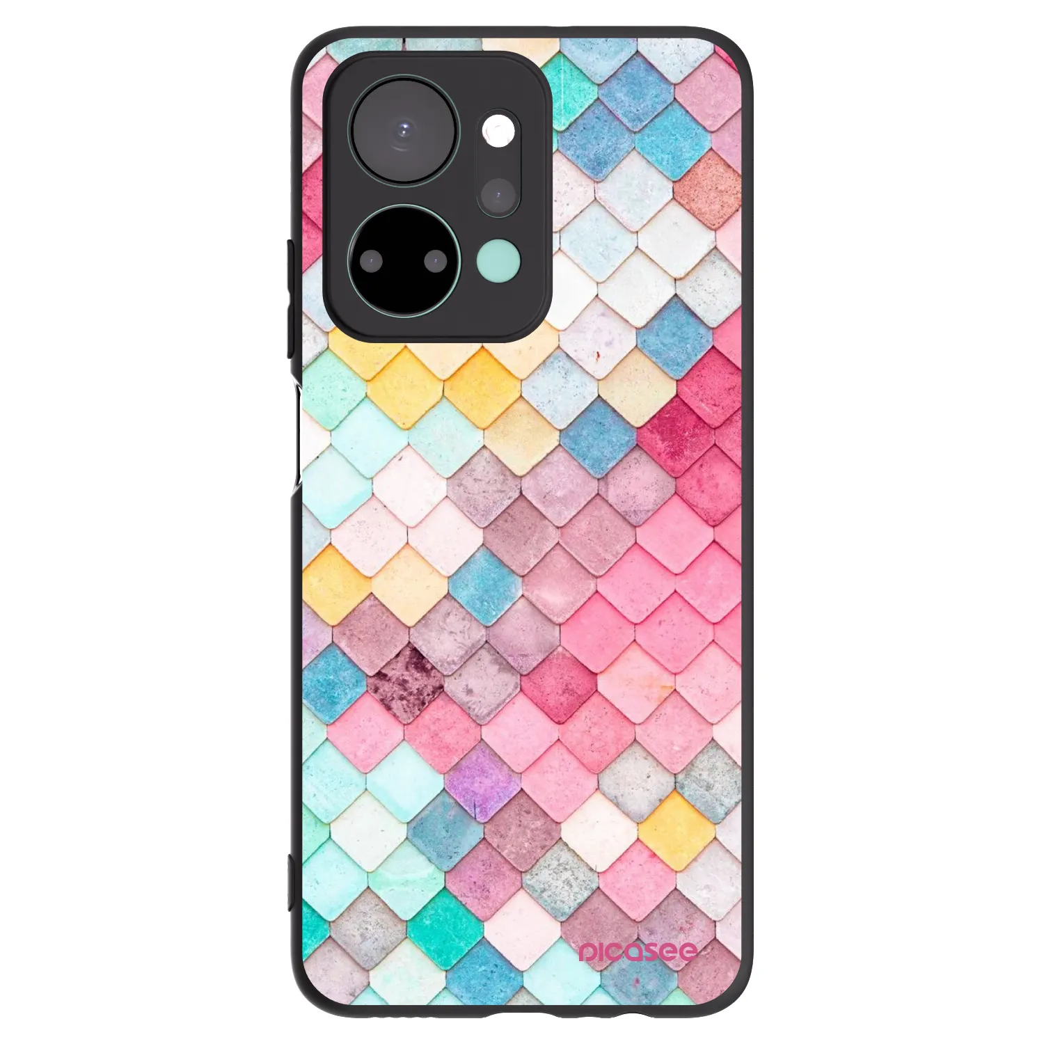 Picasee silikonski črni ovitek za Honor X7a - Colorful roof