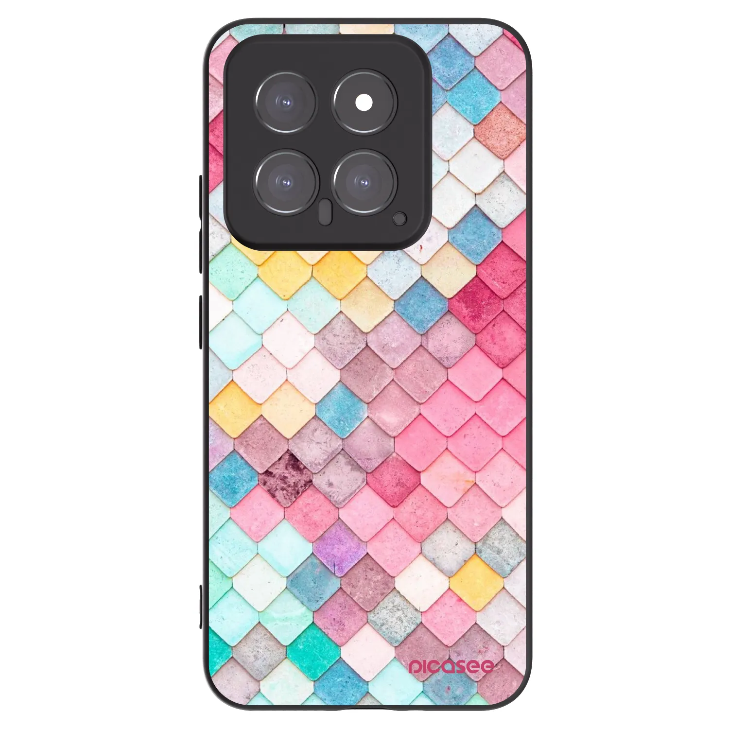 Picasee silikonski črni ovitek za Xiaomi 14 - Colorful roof