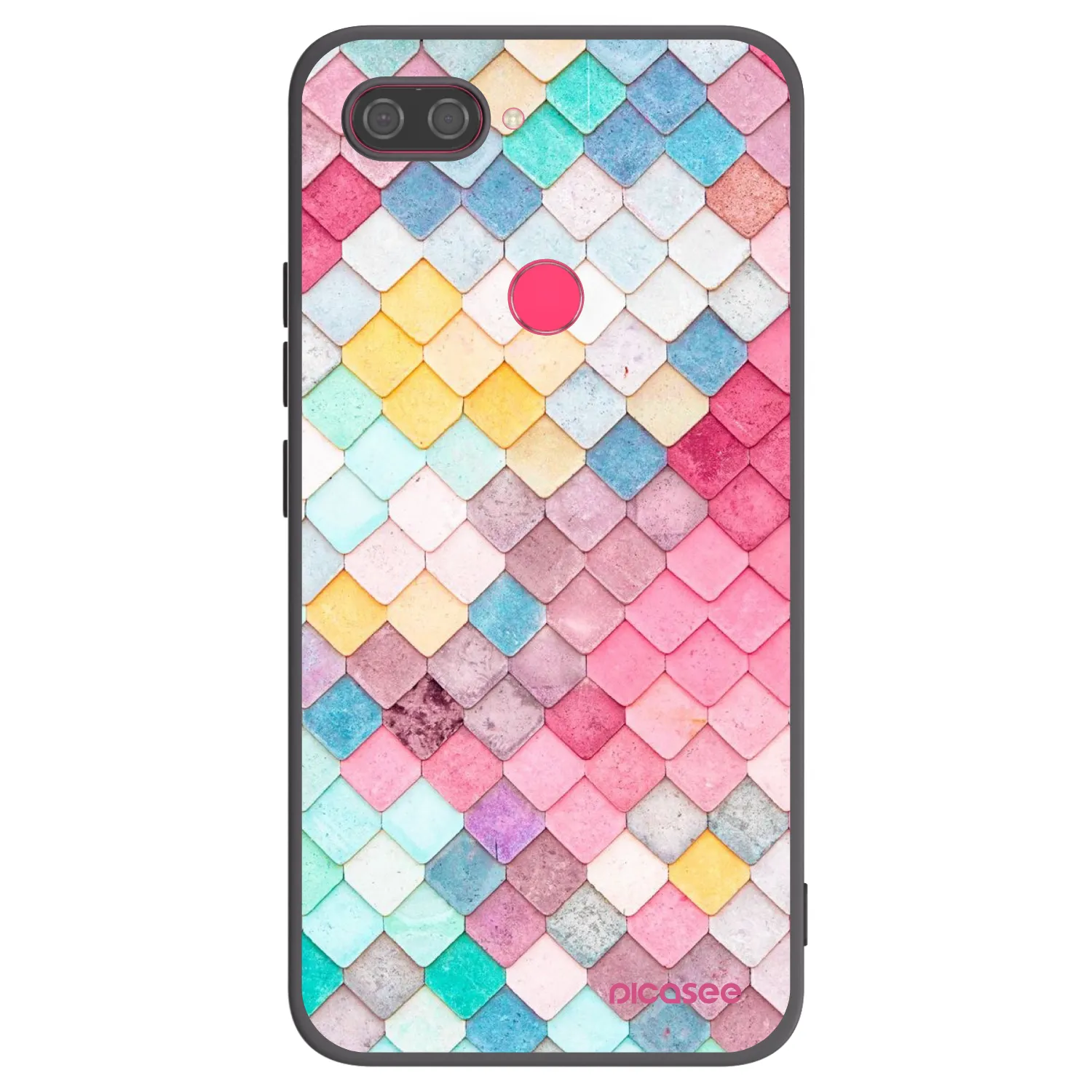 Picasee silikonski črni ovitek za Xiaomi Mi 8 Lite - Colorful roof