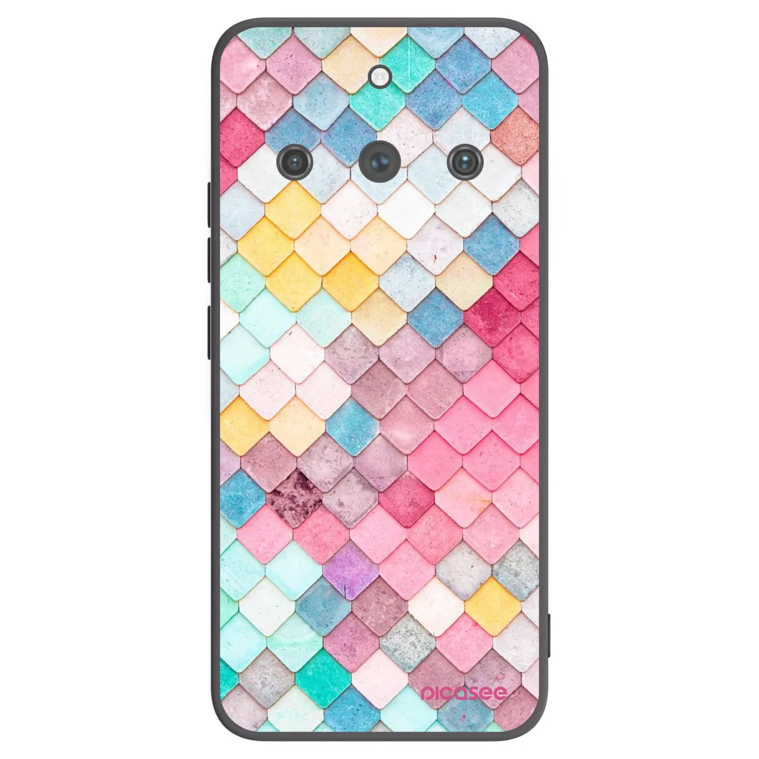Picasee silikonski črni ovitek za Realme 11 Pro+ - Colorful roof