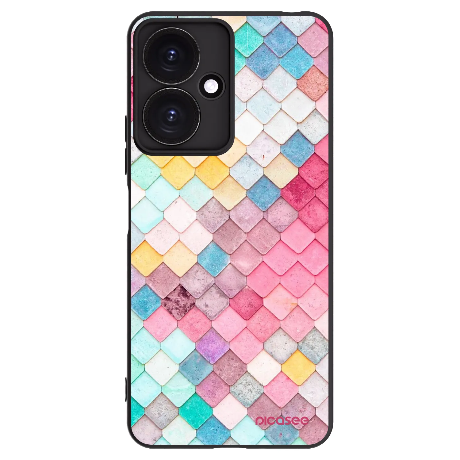 Picasee silikonski črni ovitek za Xiaomi Redmi 13C 5G - Colorful roof