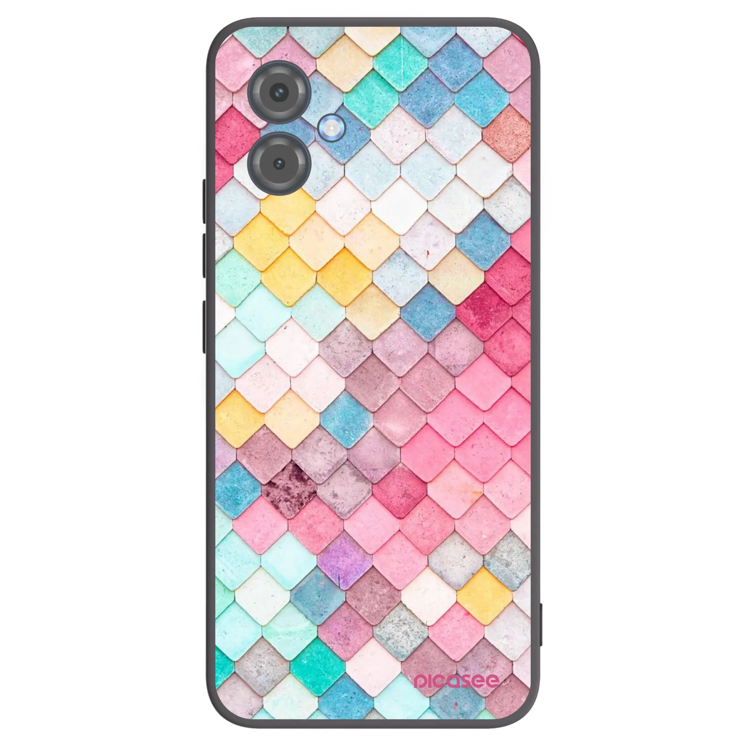 Picasee silikonski črni ovitek za Motorola Moto G14 - Colorful roof