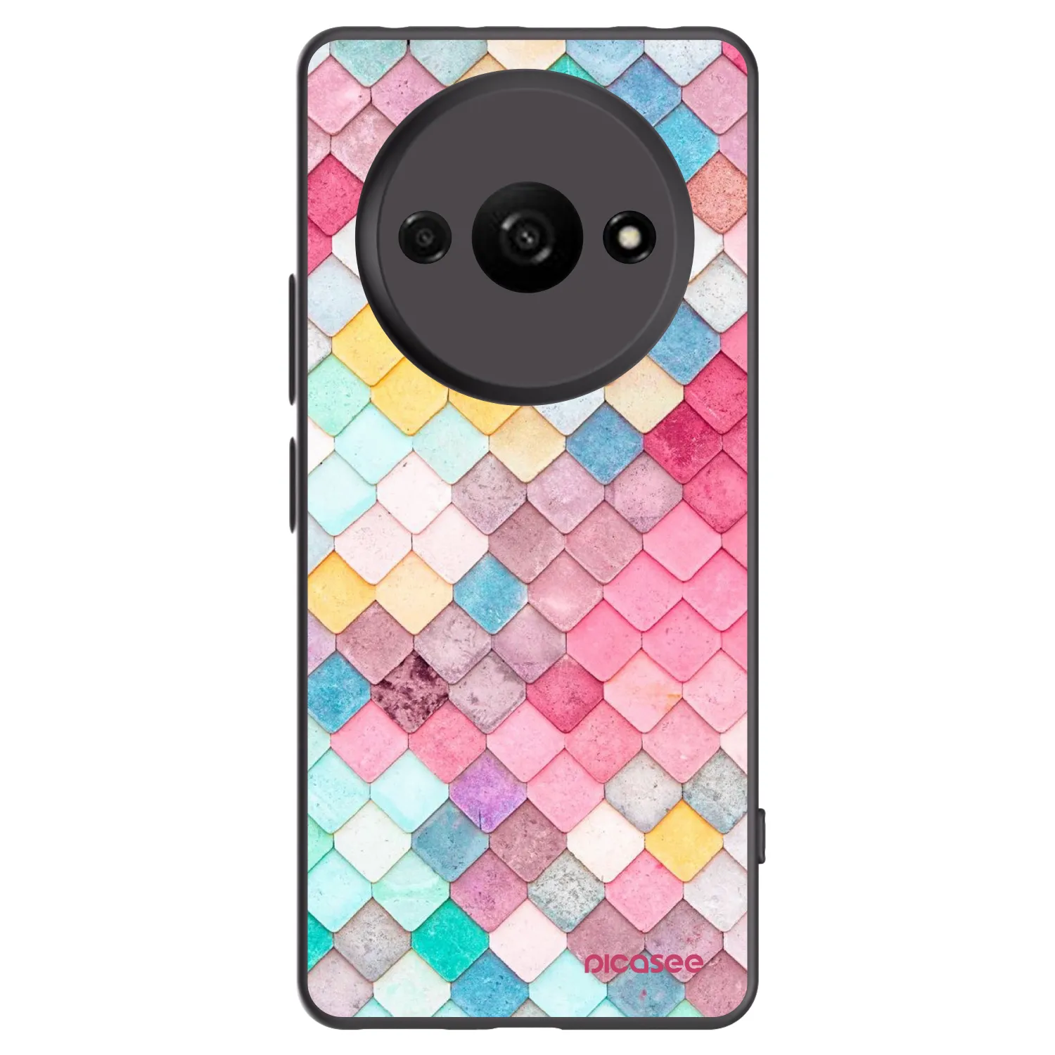 Picasee silikonski črni ovitek za Xiaomi Redmi A3 - Colorful roof