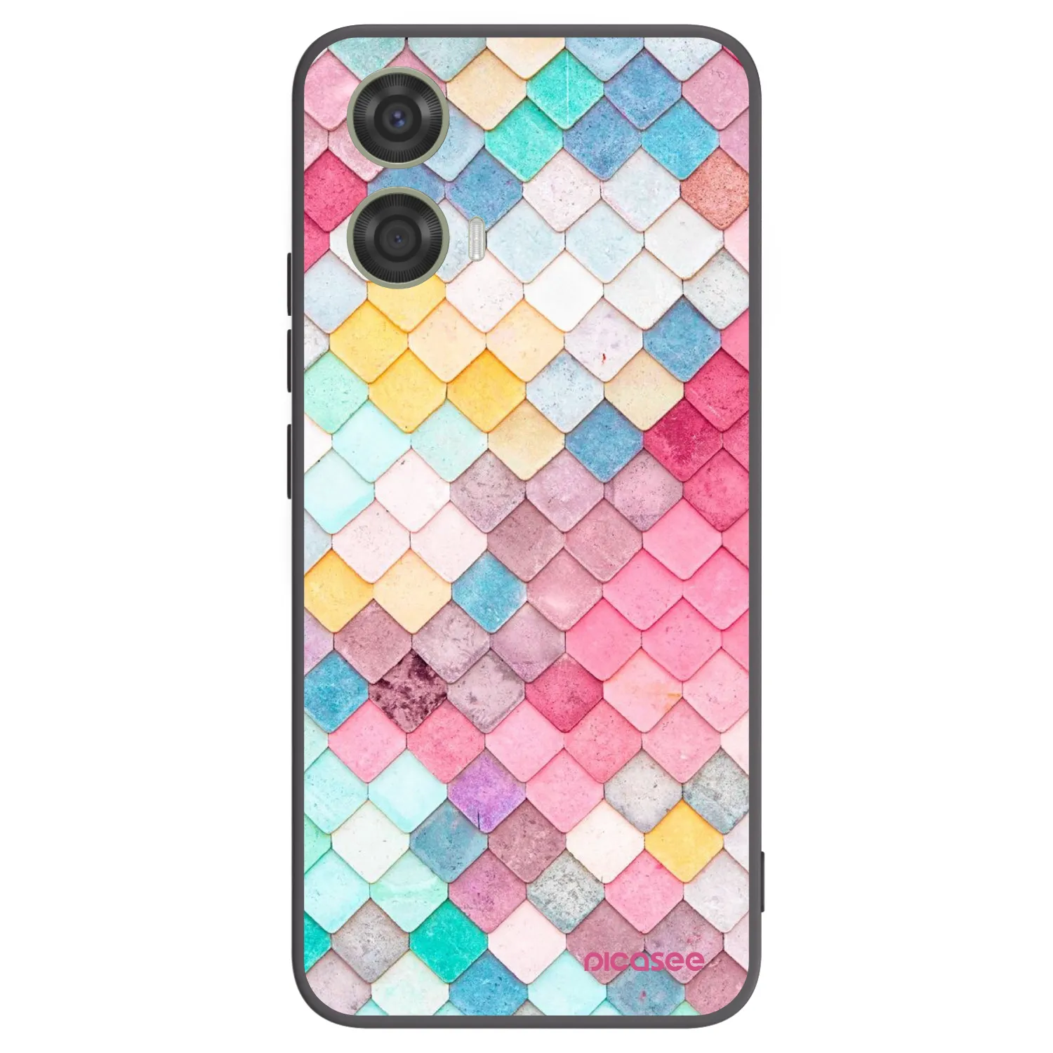 Picasee silikonski črni ovitek za Motorola Moto G24 - Colorful roof