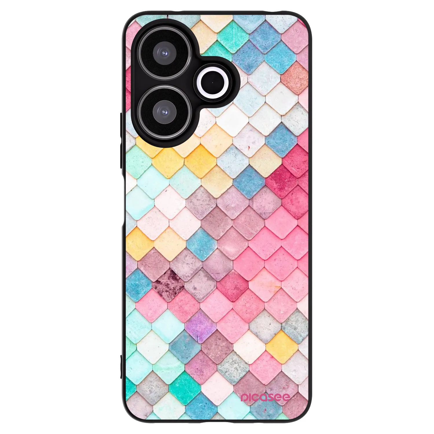 Picasee silikonski črni ovitek za Xiaomi Redmi 13 4G - Colorful roof