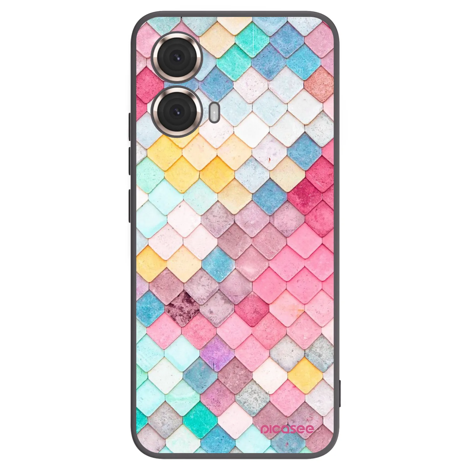 Picasee silikonski črni ovitek za Motorola Moto G85 - Colorful roof