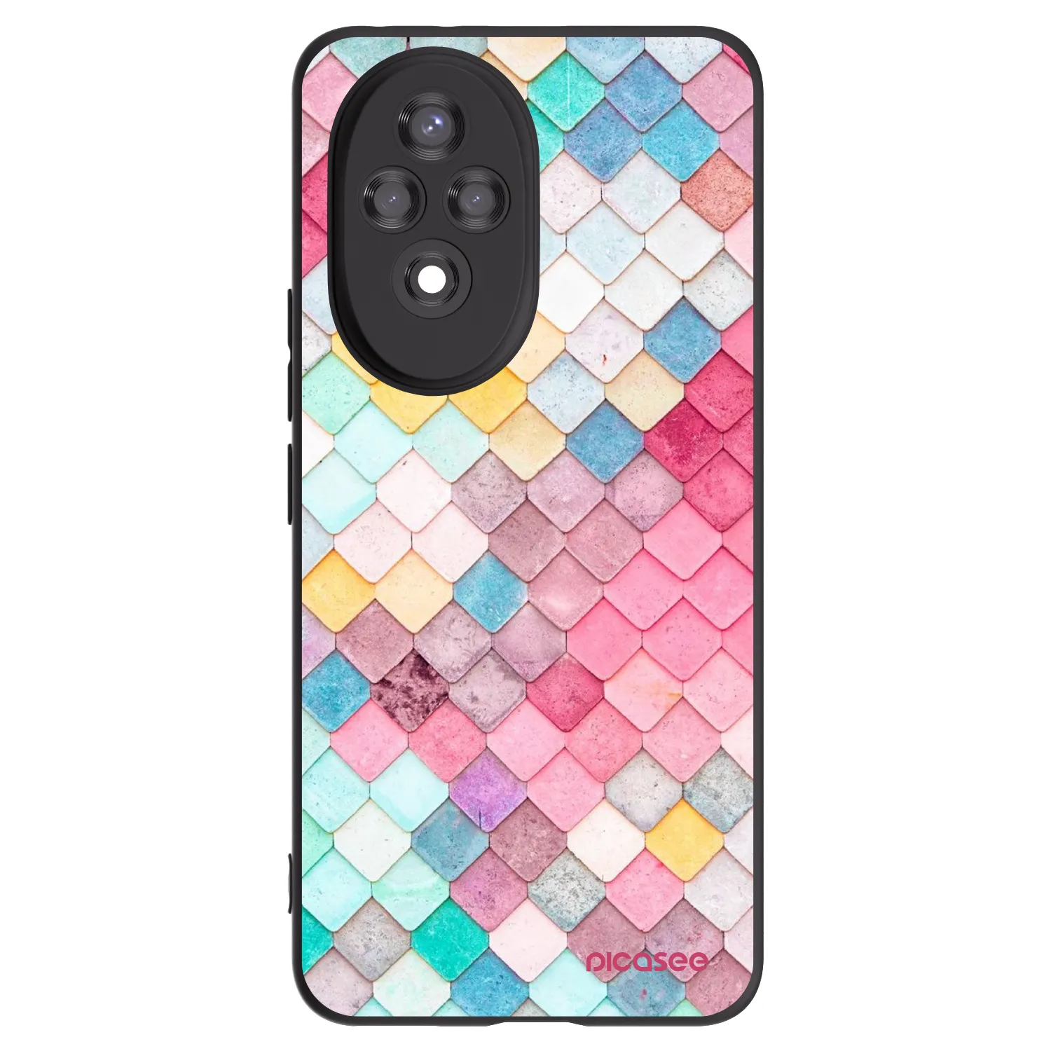 Picasee silikonski črni ovitek za Honor 200 Pro 5G - Colorful roof