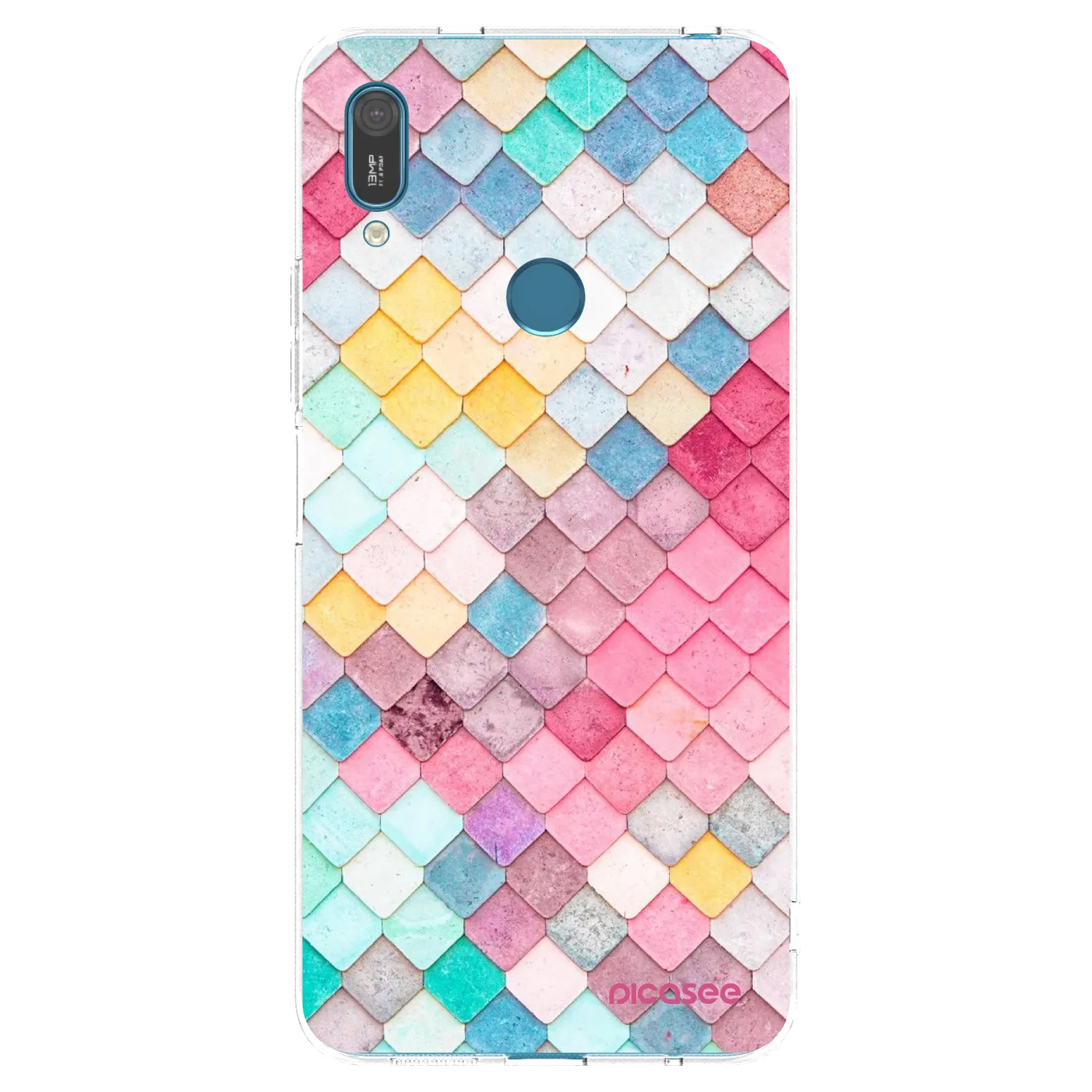 Picasee silikonski prozorni ovitek za Huawei Y7 2019 - Colorful roof
