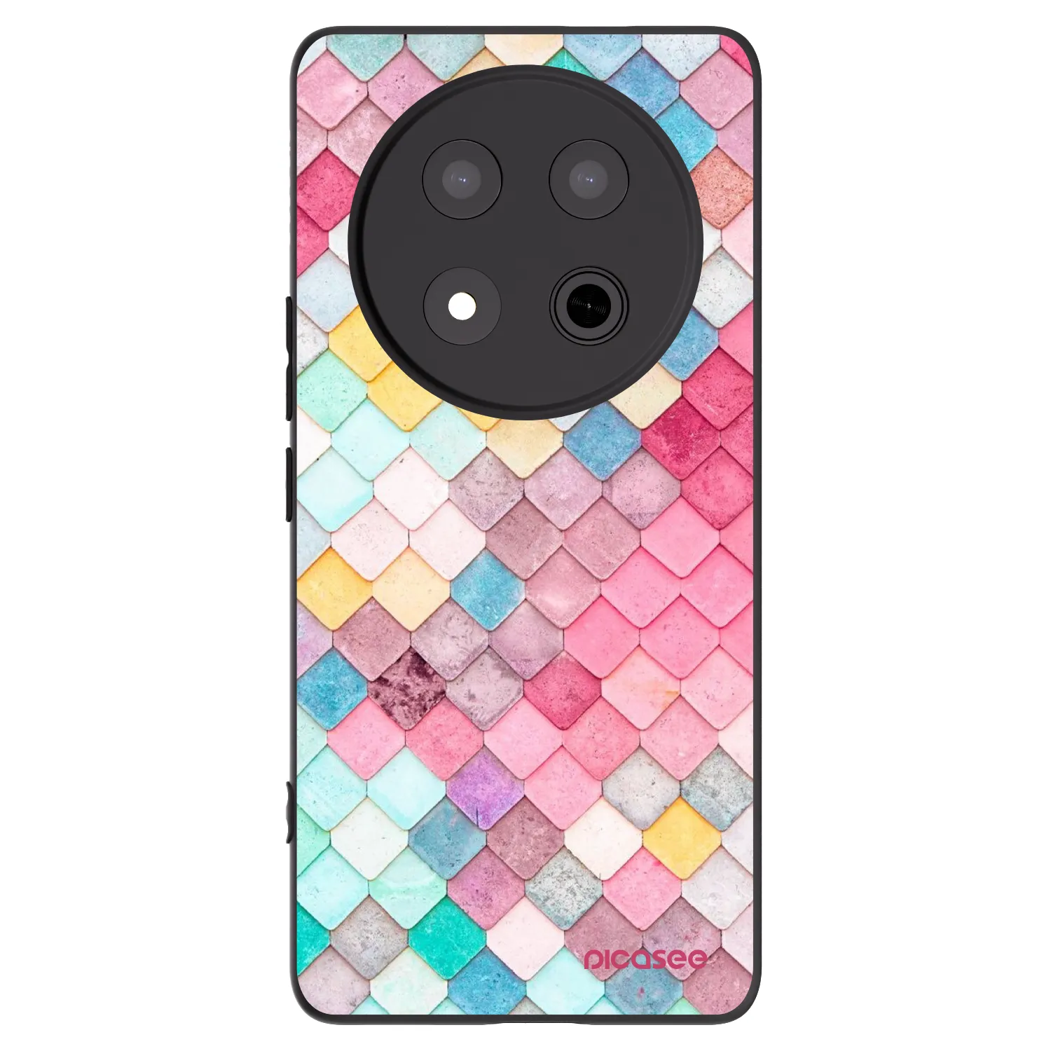 Picasee silikonski črni ovitek za Honor Magic7 Lite 5G - Colorful roof