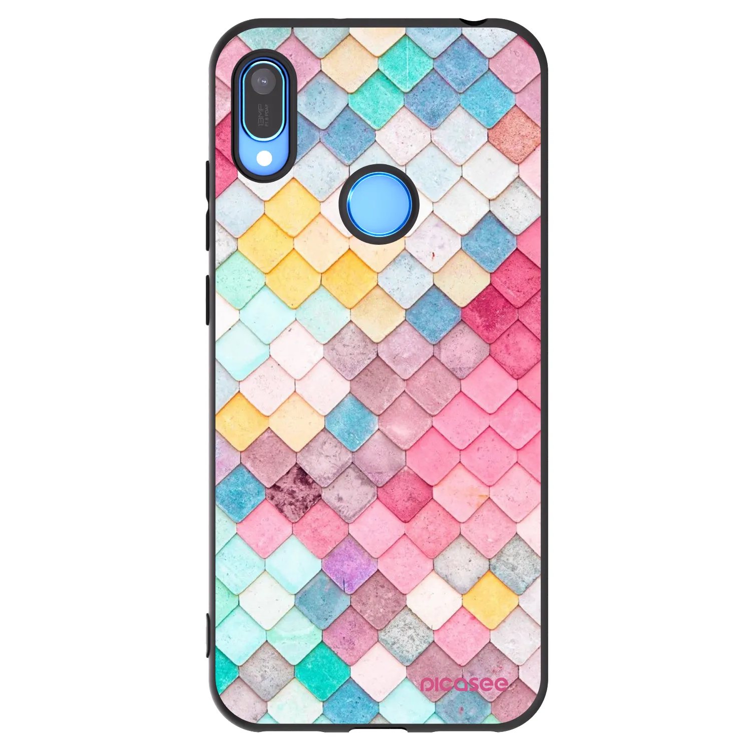 Picasee silikonski črni ovitek za Huawei Y6 2019 - Colorful roof