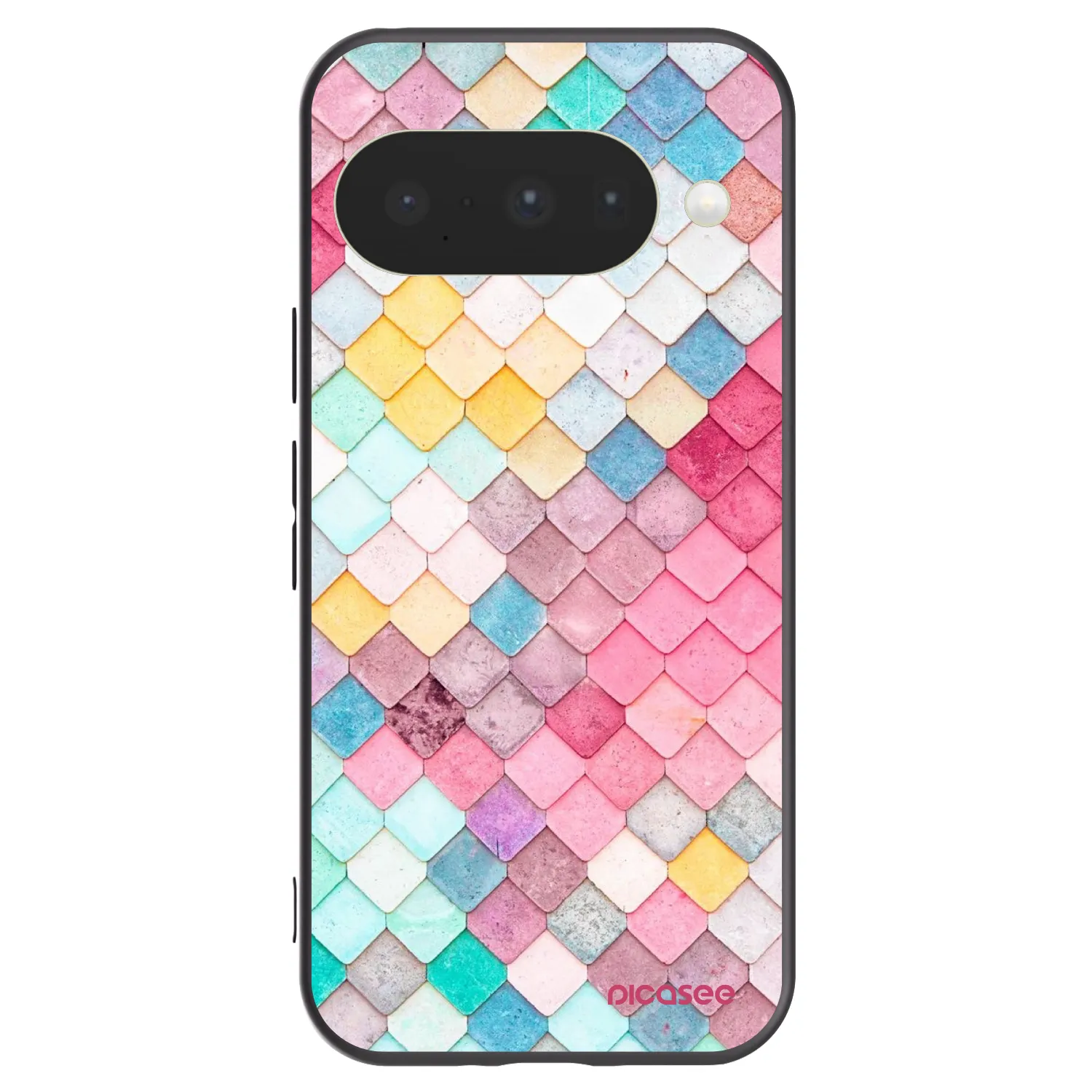 Picasee silikonski črni ovitek za Google Pixel 10 - Colorful roof