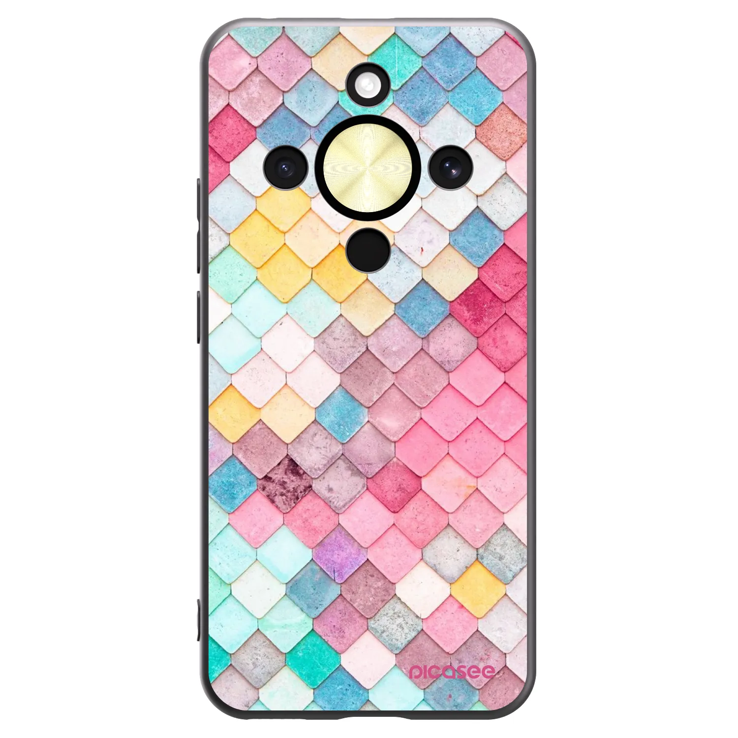 Picasee silikonski črni ovitek za Honor Magic8 Lite 5G - Colorful roof