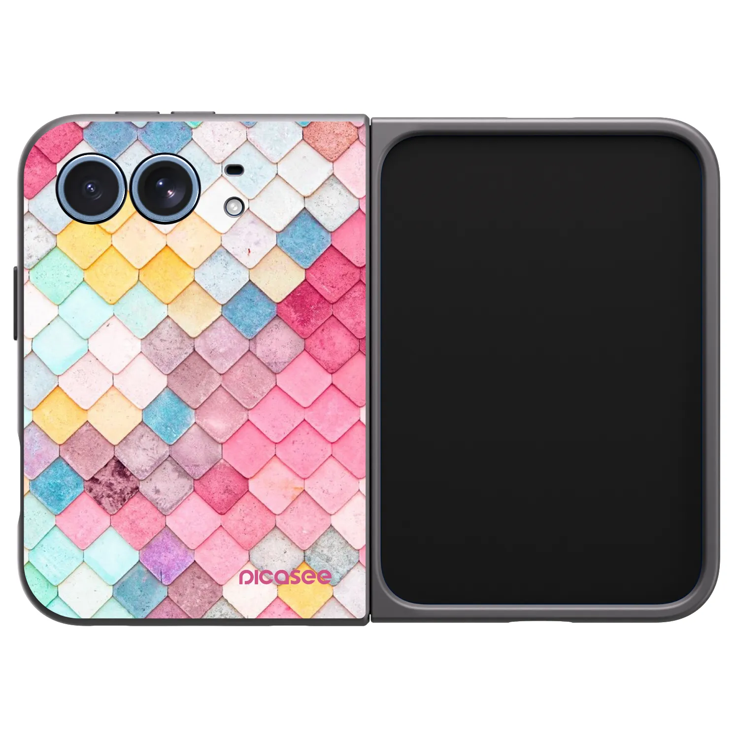 Picasee silikonski črni ovitek za Apple iPhone Duo - Colorful roof