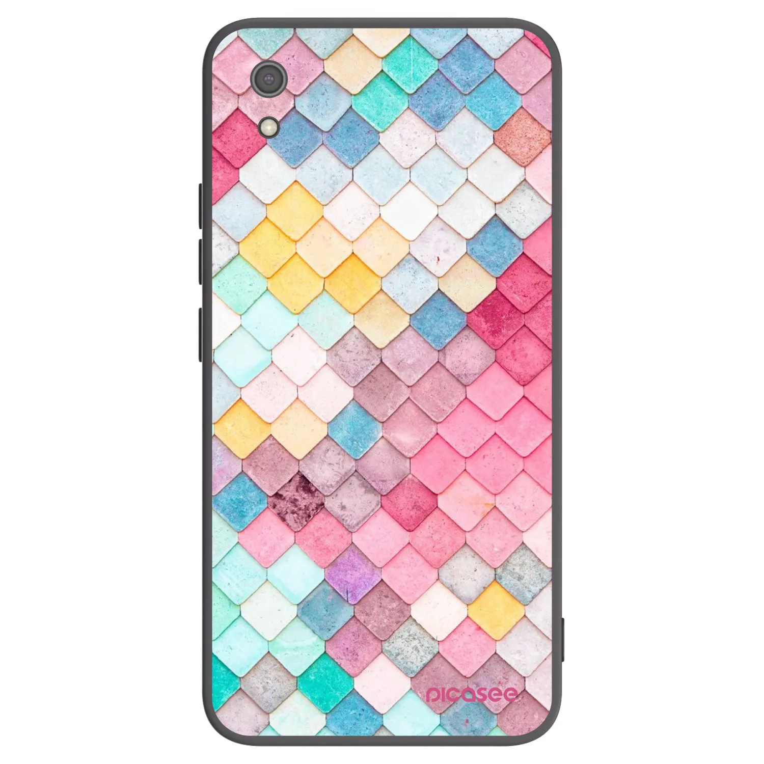 Picasee silikonski črni ovitek za Xiaomi Redmi 7A - Colorful roof