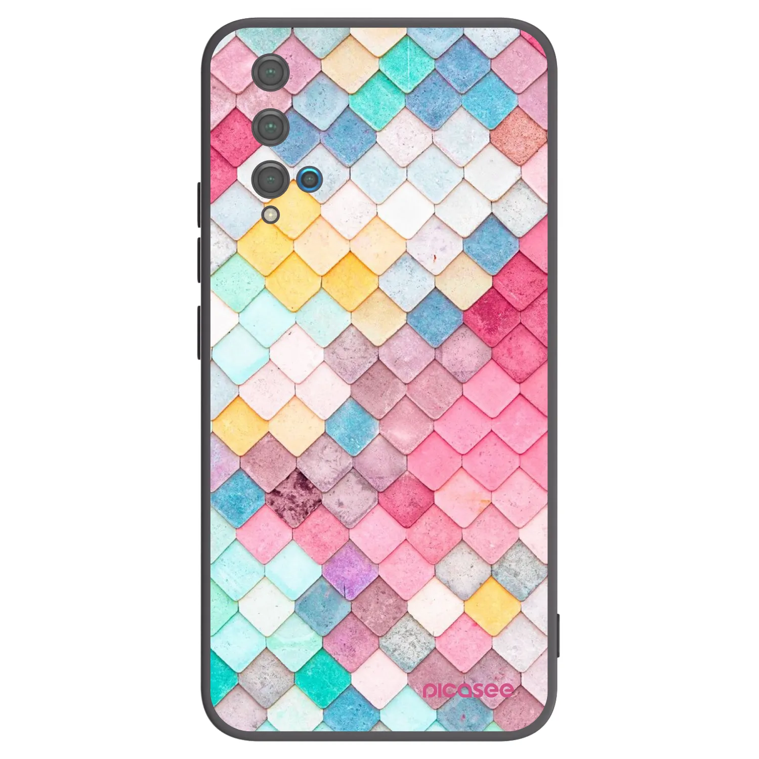 Picasee silikonski črni ovitek za Huawei Nova 5T - Colorful roof
