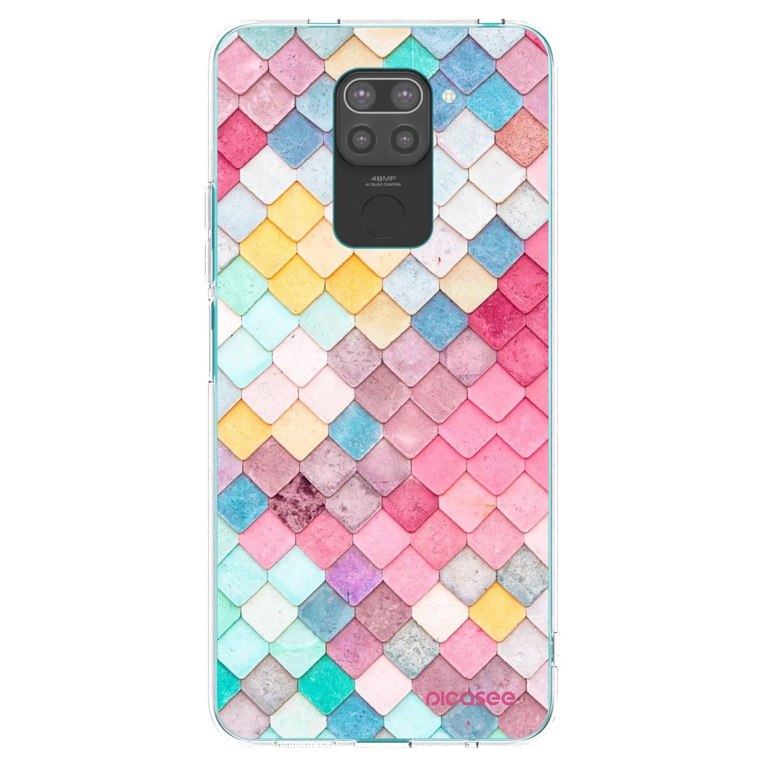 Picasee silikonski črni ovitek za Xiaomi Redmi Note 9 - Colorful roof