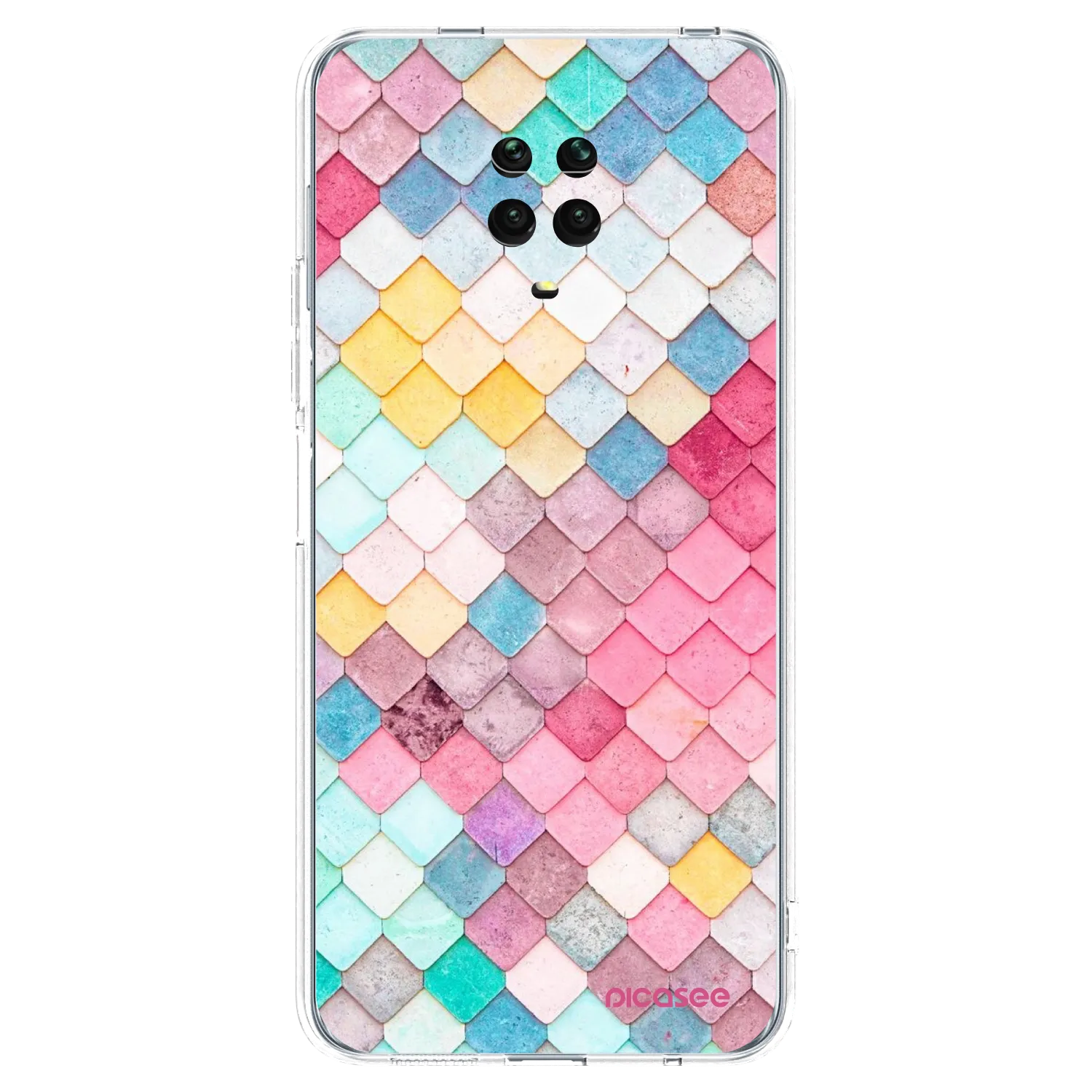 Picasee silikonski prozorni ovitek za Xiaomi Redmi Note 9S - Colorful roof
