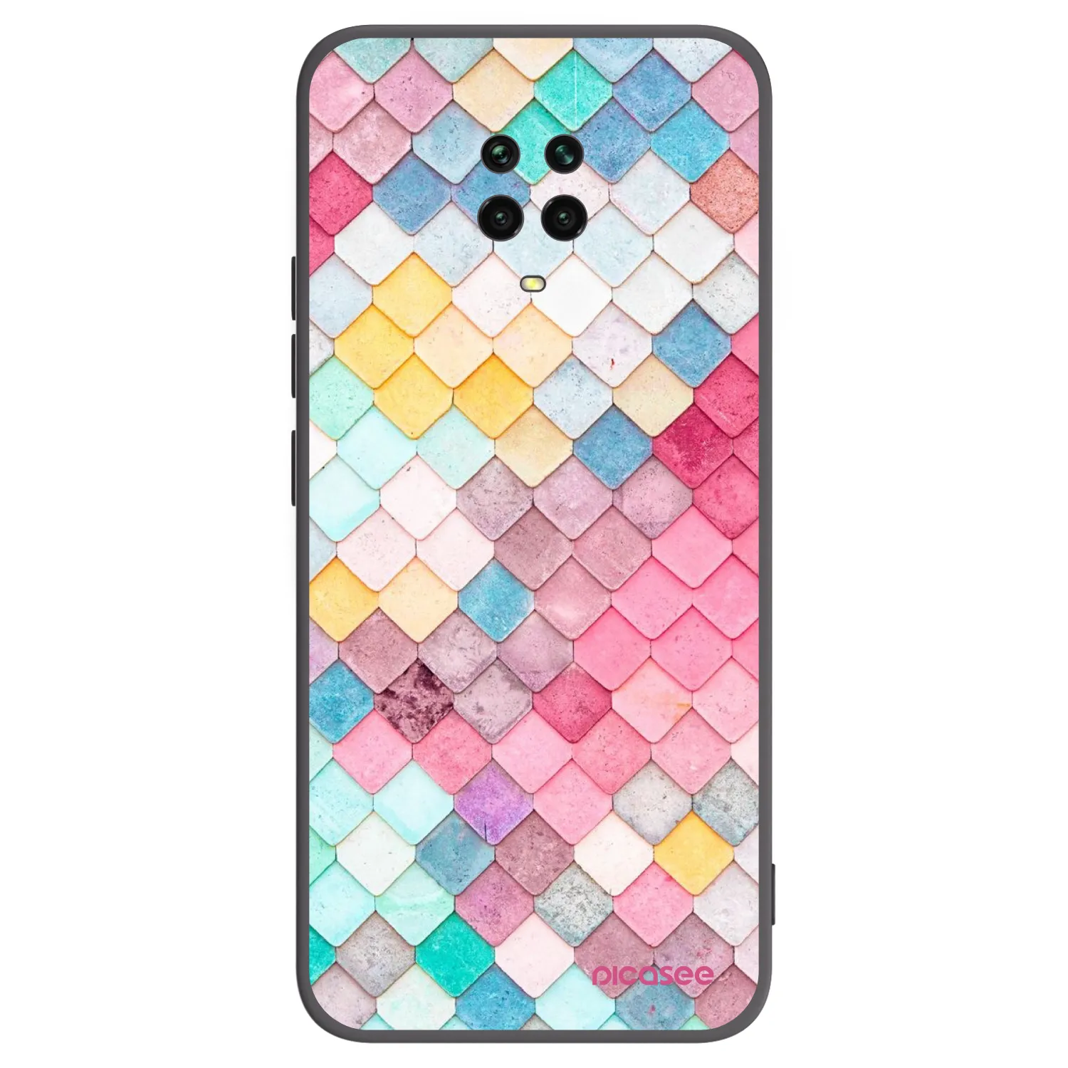 Picasee silikonski črni ovitek za Xiaomi Redmi Note 9S - Colorful roof