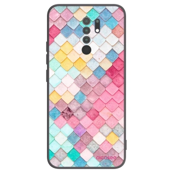 Picasee silikonski črni ovitek za Xiaomi Redmi 9 - Colorful roof