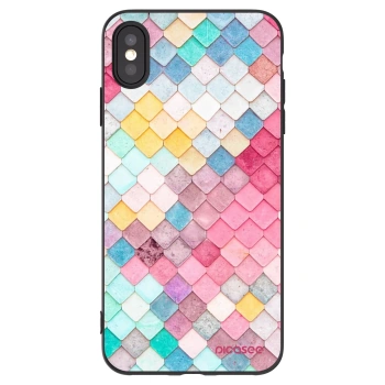 Picasee silikonski črni ovitek za Apple iPhone XS Max - Colorful roof