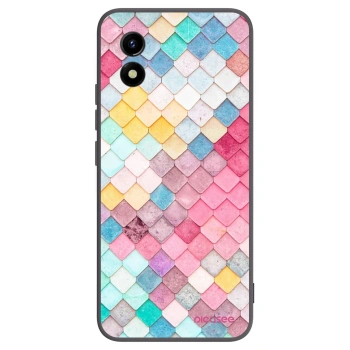 Picasee silikonski črni ovitek za Vivo Y01 - Colorful roof