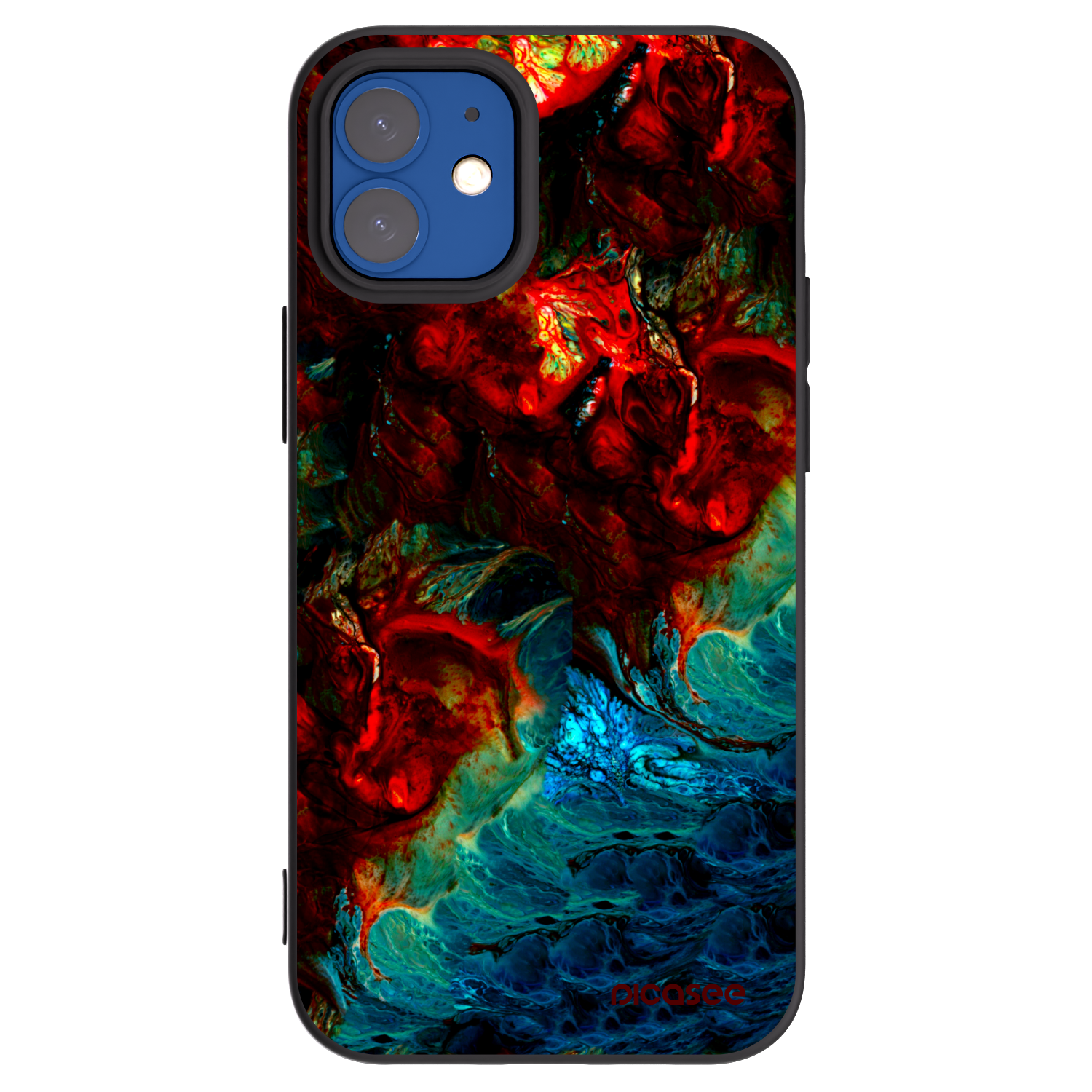 Picasee silikonski črni ovitek za Apple iPhone 12 mini - Universe