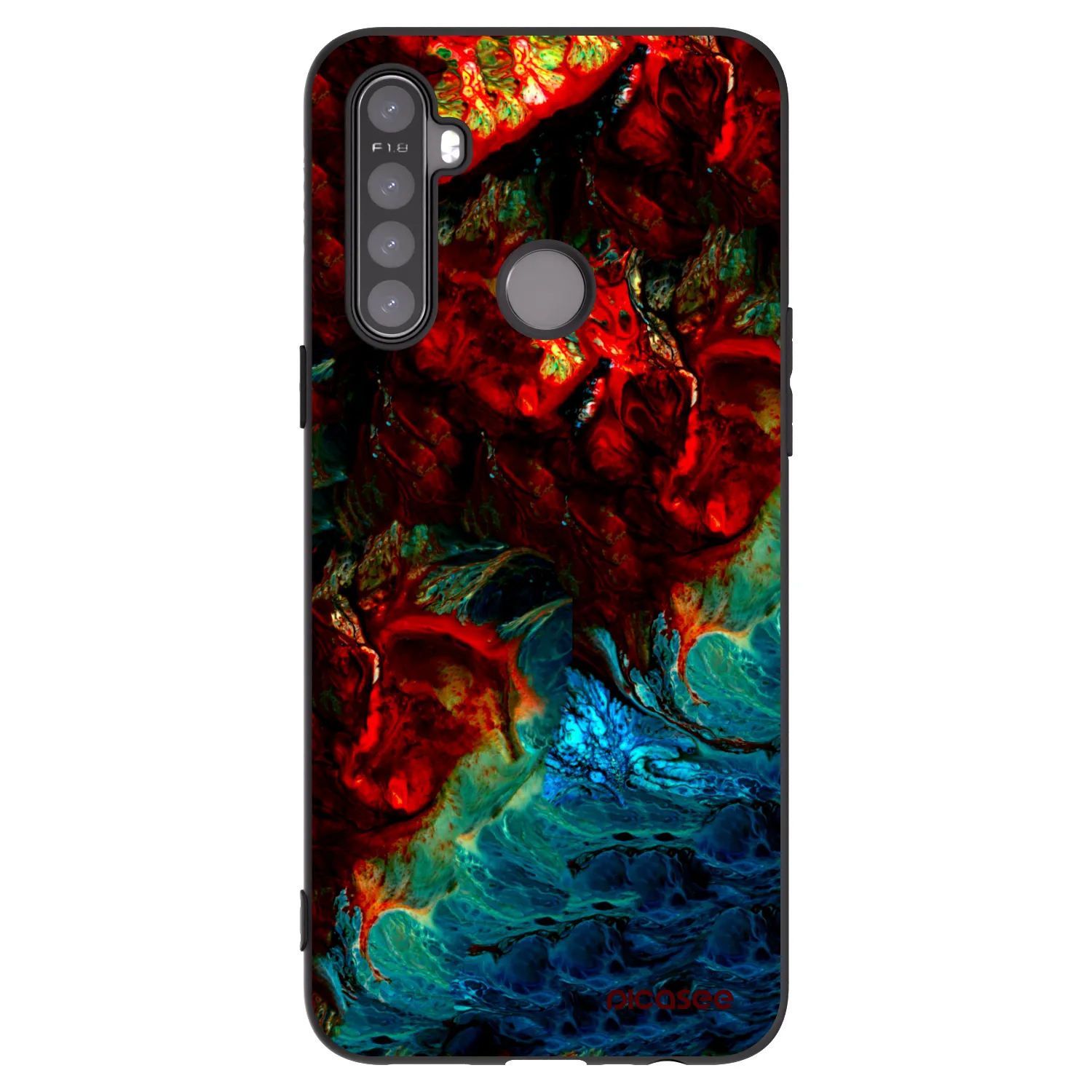 Picasee silikonski črni ovitek za Realme 6i - Universe
