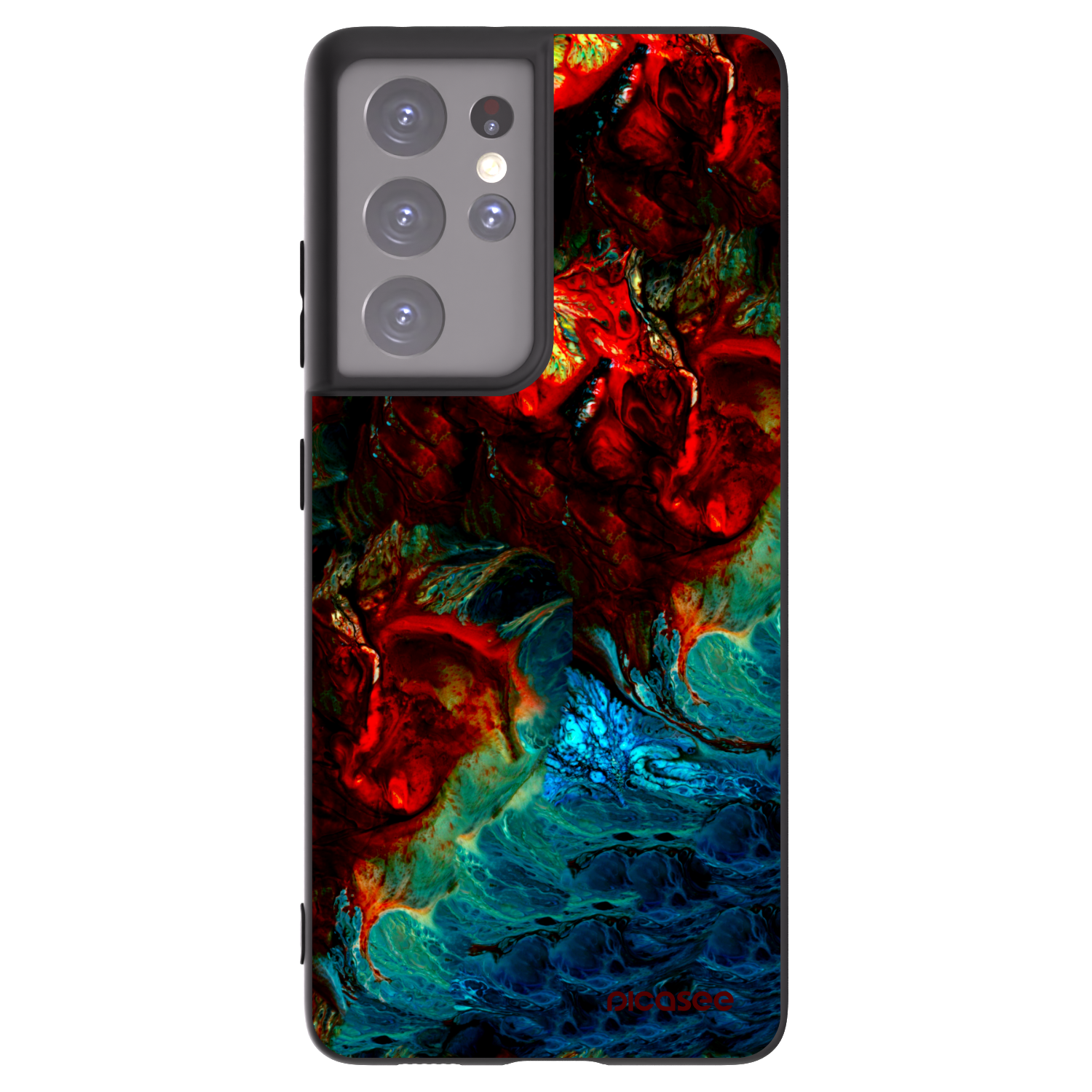 Picasee silikonski črni ovitek za Samsung Galaxy S21 Ultra 5G G998B - Universe