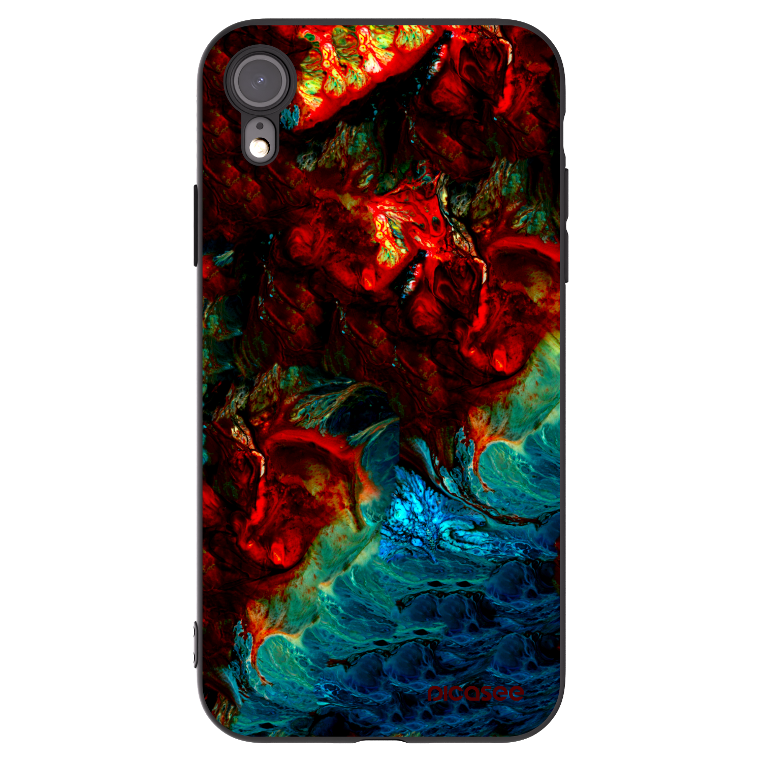 Picasee silikonski črni ovitek za Apple iPhone XR - Universe