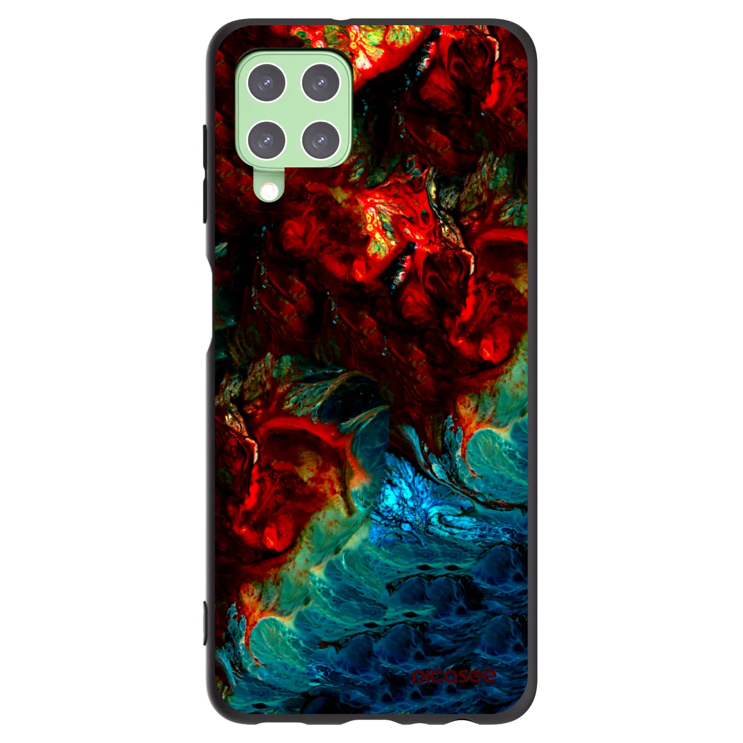 Picasee silikonski črni ovitek za Samsung Galaxy A22 A225F 4G - Universe