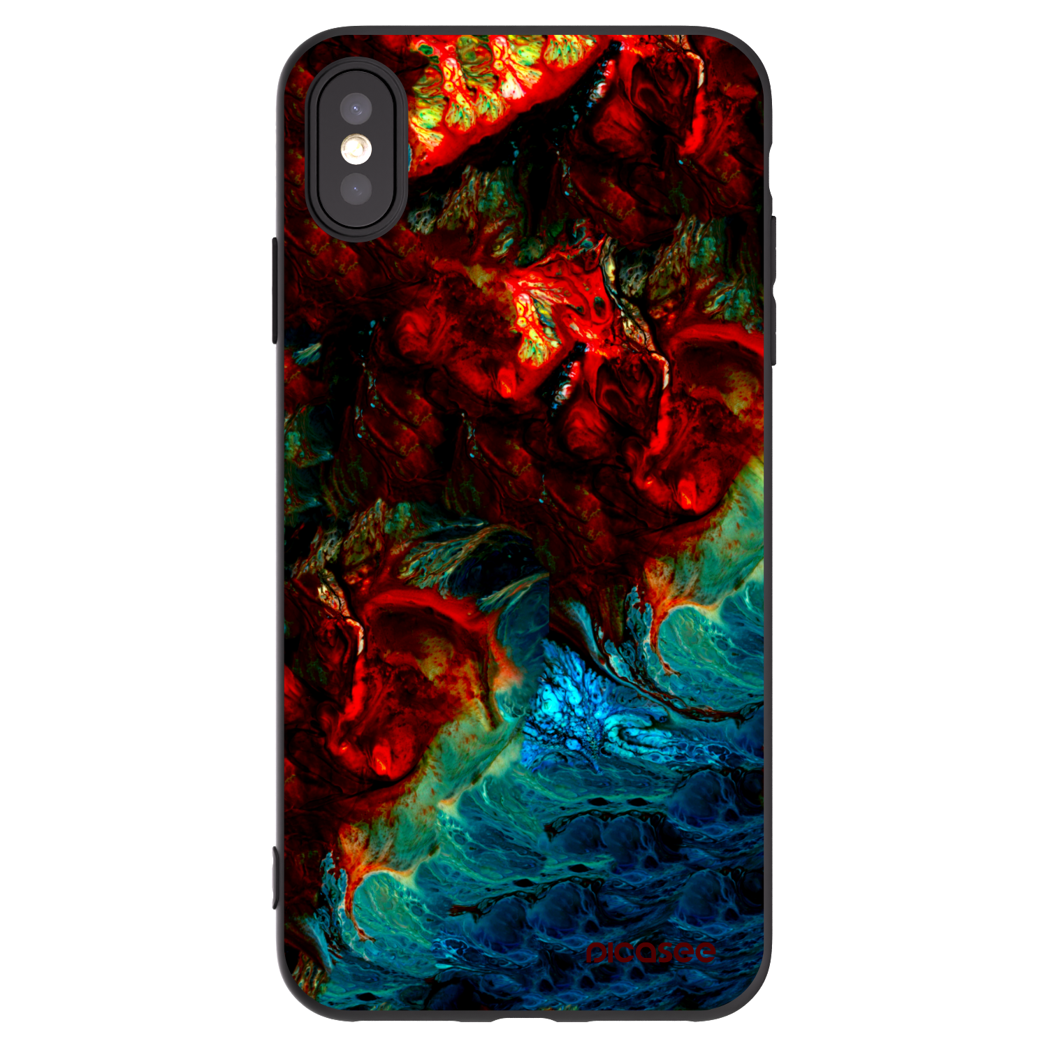 Picasee silikonski črni ovitek za Apple iPhone XS Max - Universe