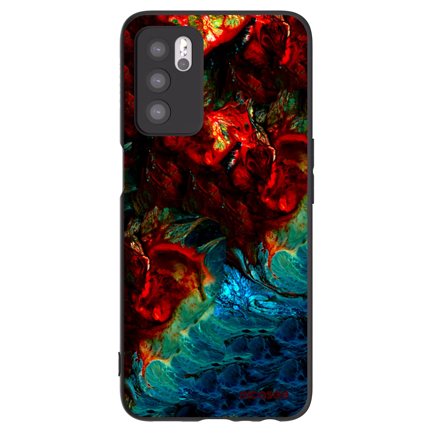 Picasee silikonski črni ovitek za OPPO A16s - Universe