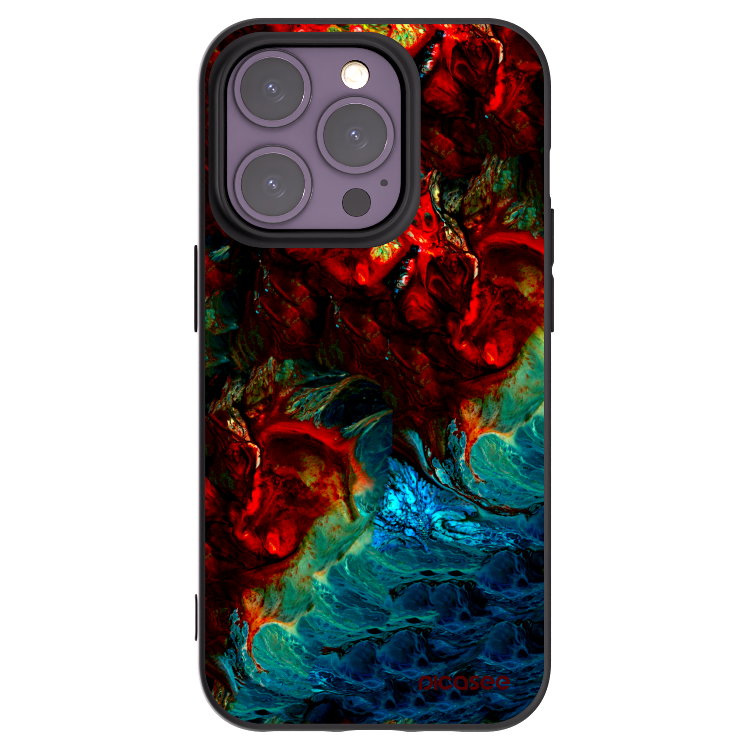 Picasee silikonski črni ovitek za Apple iPhone 14 Pro - Universe