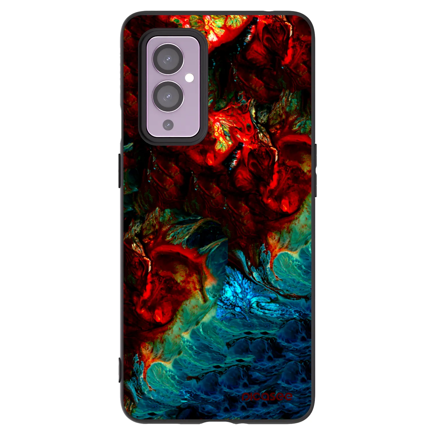 Picasee silikonski črni ovitek za OnePlus 9 - Universe