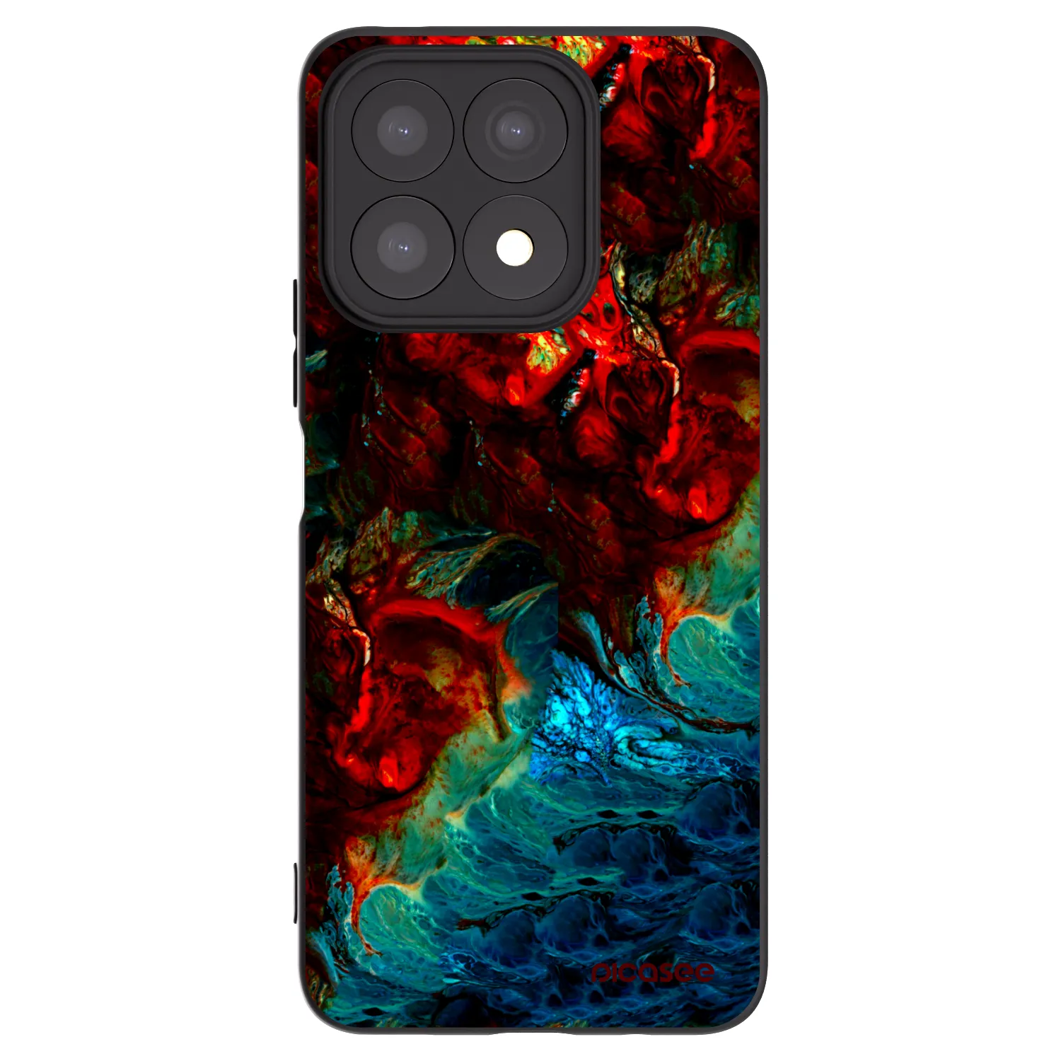 Picasee silikonski črni ovitek za Honor X8a - Universe