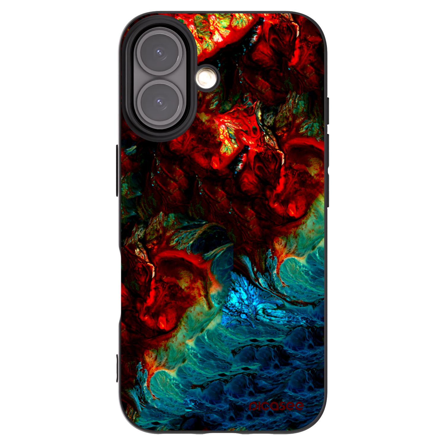 Picasee silikonski črni ovitek za Apple iPhone 16 - Universe