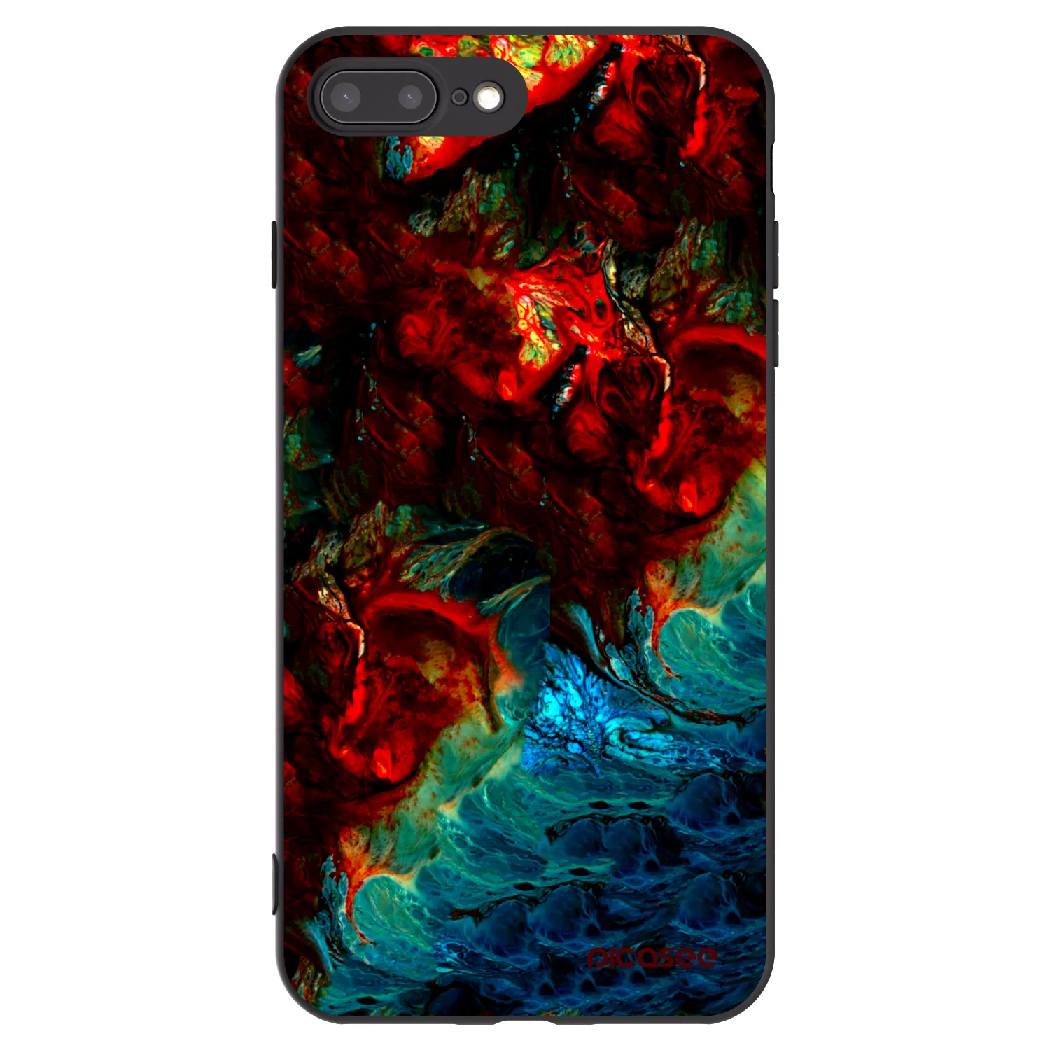 Picasee silikonski črni ovitek za Apple iPhone 7 Plus - Universe
