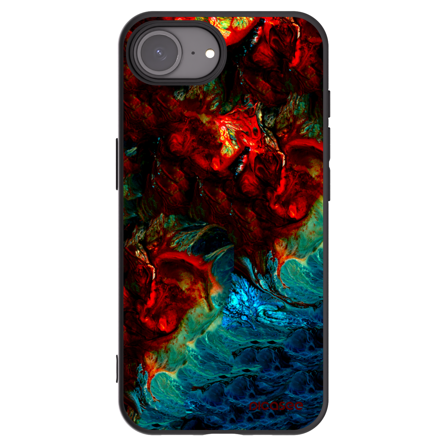 Picasee silikonski črni ovitek za Apple iPhone 16e - Universe