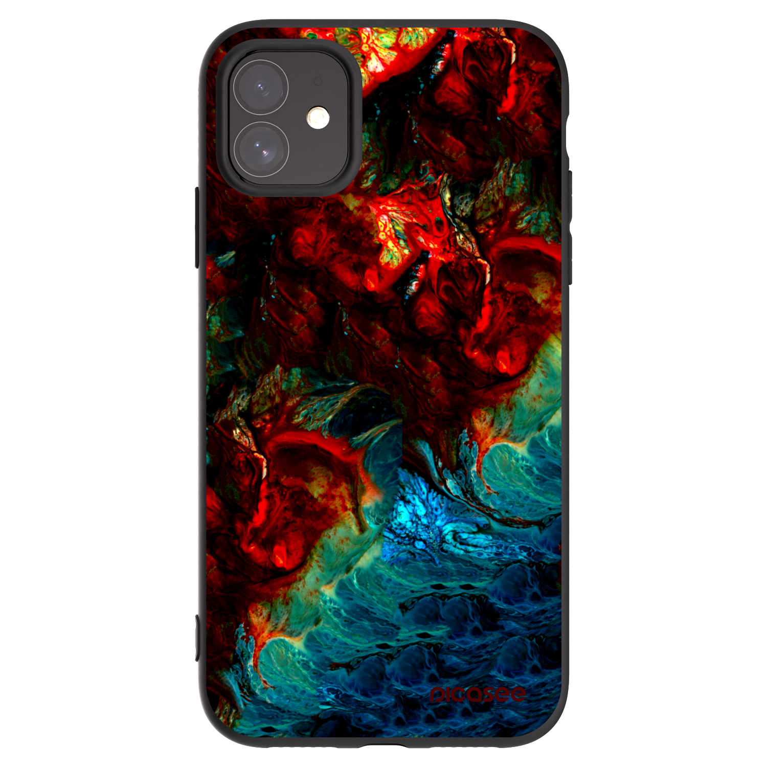 Picasee silikonski črni ovitek za Apple iPhone 11 - Universe