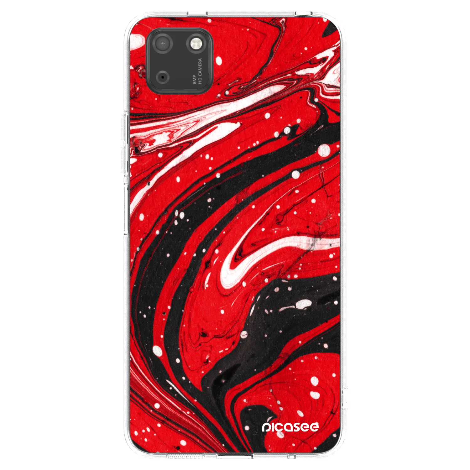 Picasee silikonski prozorni ovitek za Huawei Y5P - Red black