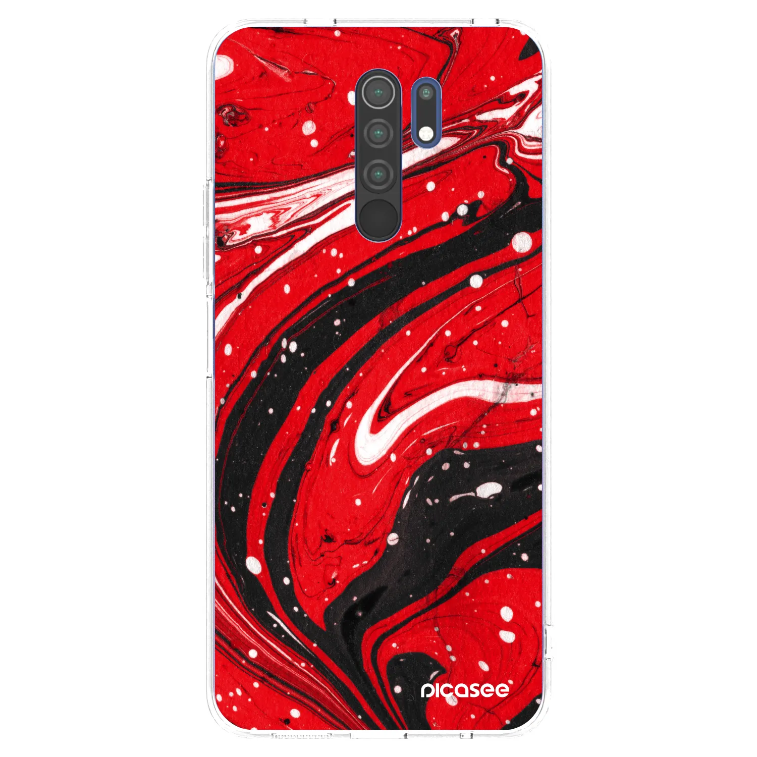 Picasee silikonski prozorni ovitek za Xiaomi Redmi 9 - Red black