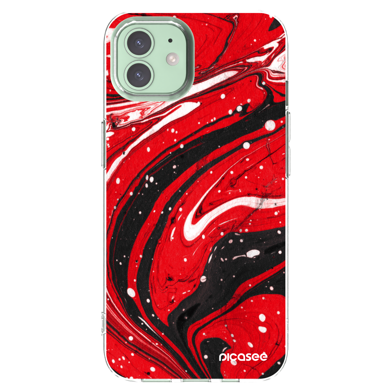 Picasee silikonski prozorni ovitek za Apple iPhone 12 Pro - Red black