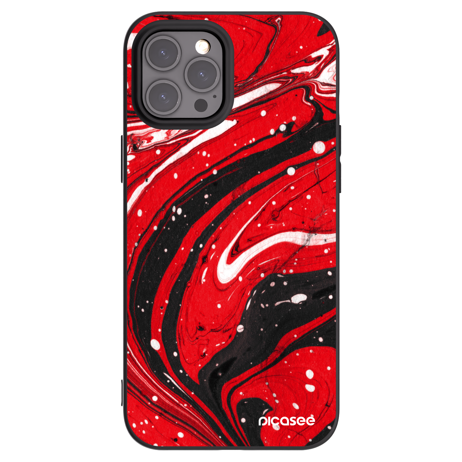 Picasee silikonski črni ovitek za Apple iPhone 12 Pro Max - Red black