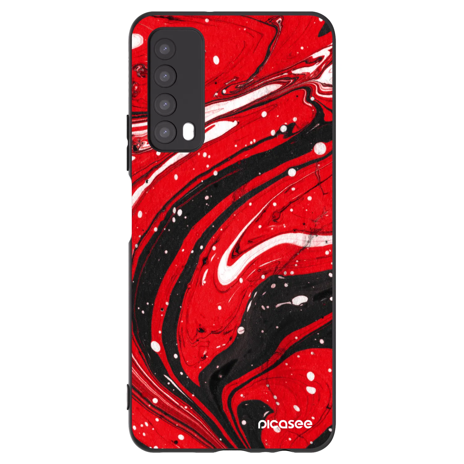 Picasee silikonski črni ovitek za Huawei P Smart 2021 - Red black