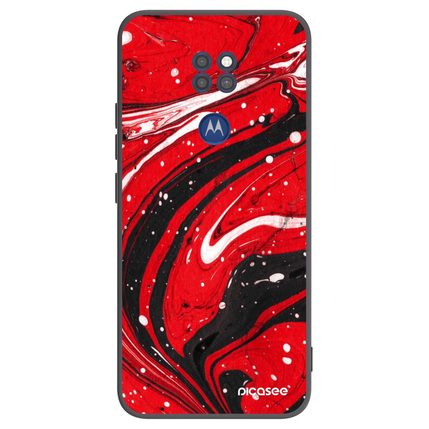 Picasee silikonski črni ovitek za Motorola Moto G9 Play - Red black