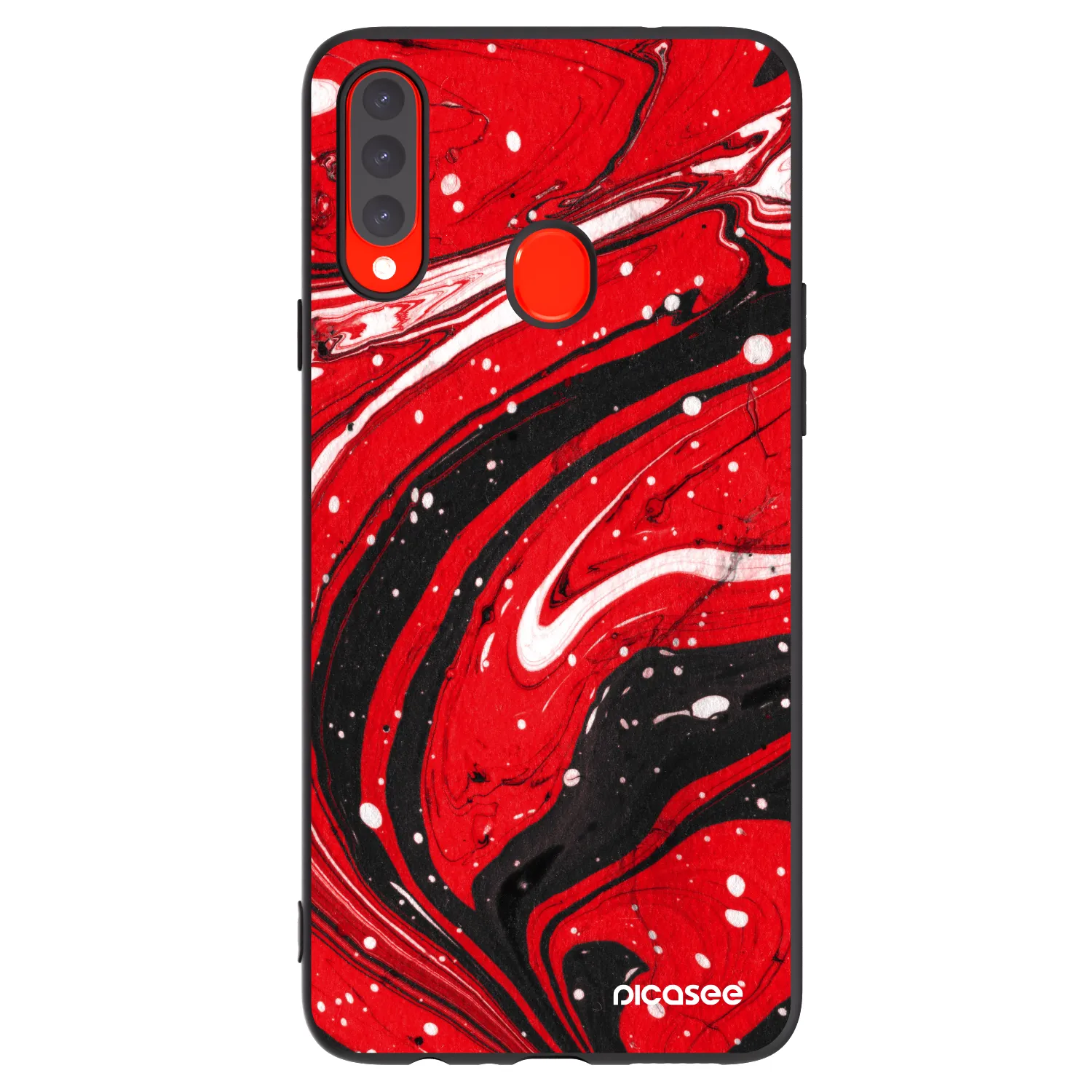Picasee silikonski črni ovitek za Samsung Galaxy A20s - Red black