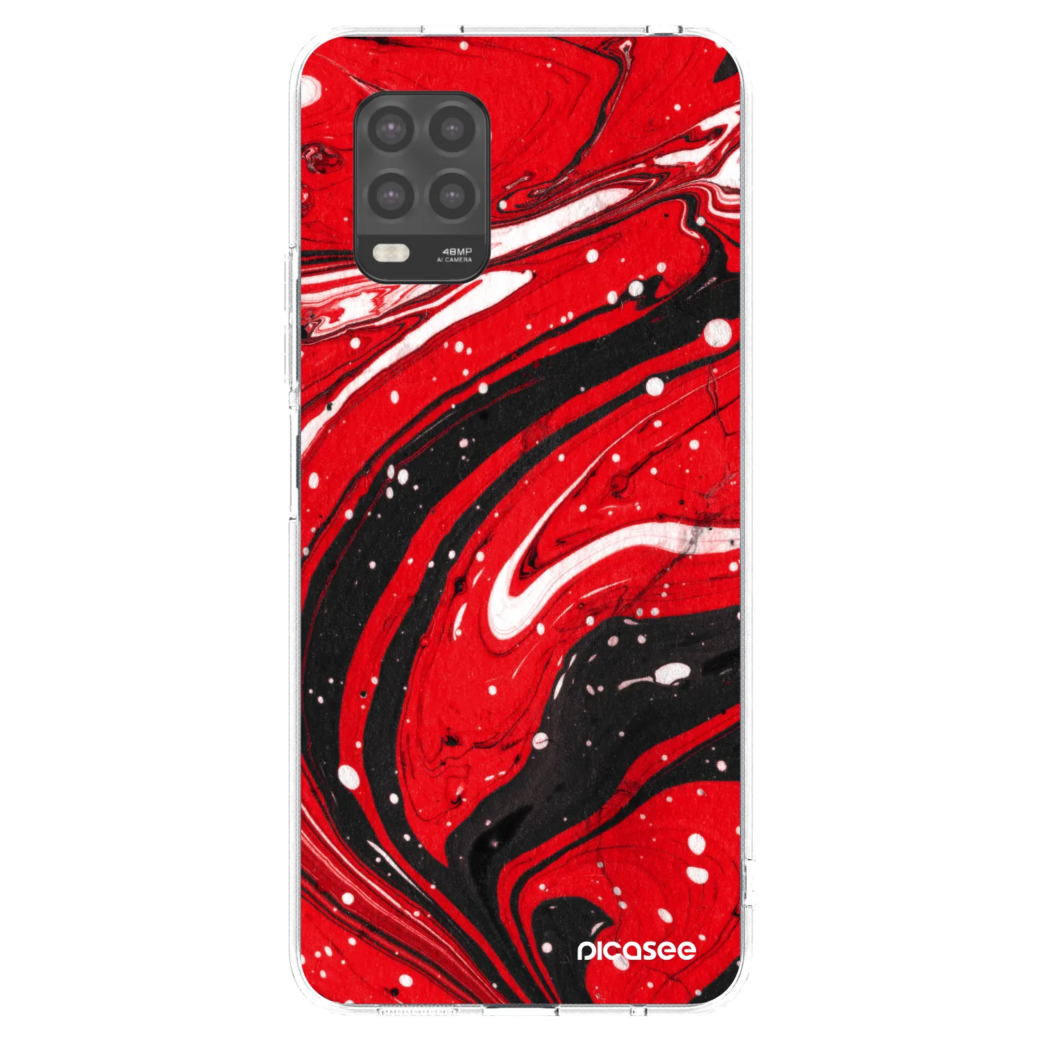 Picasee silikonski prozorni ovitek za Xiaomi Mi 10 Lite - Red black