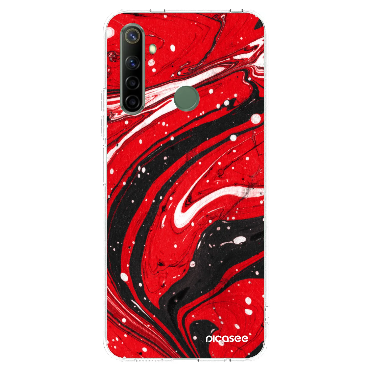 Picasee silikonski prozorni ovitek za Realme 6i - Red black